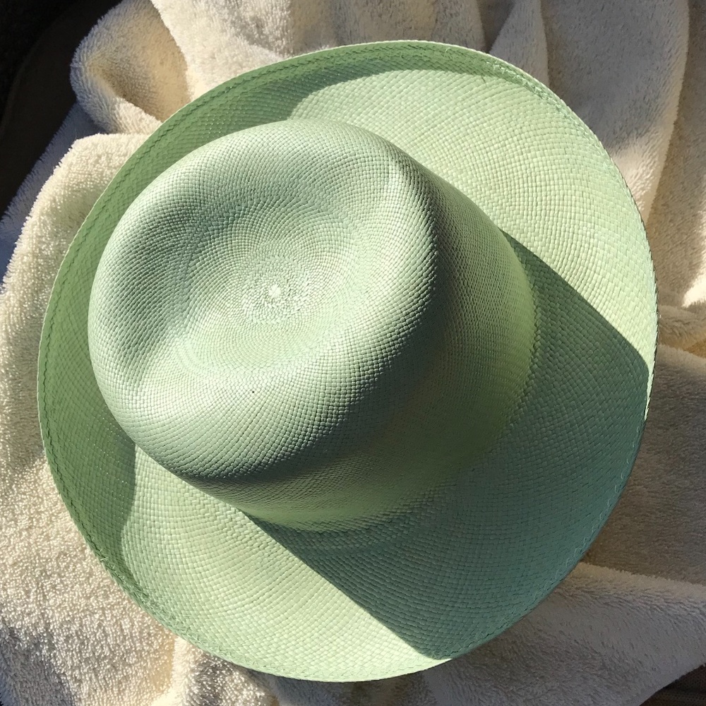 Green woven fashion sun hat